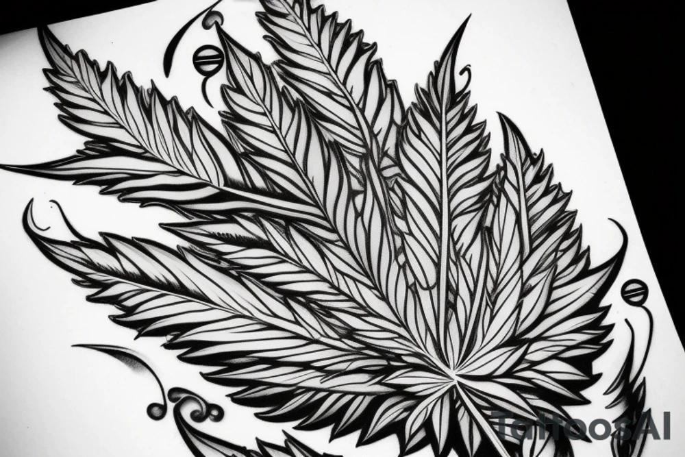 Cannabis leaf tattoo idea