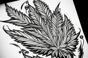 Cannabis leaf tattoo idea