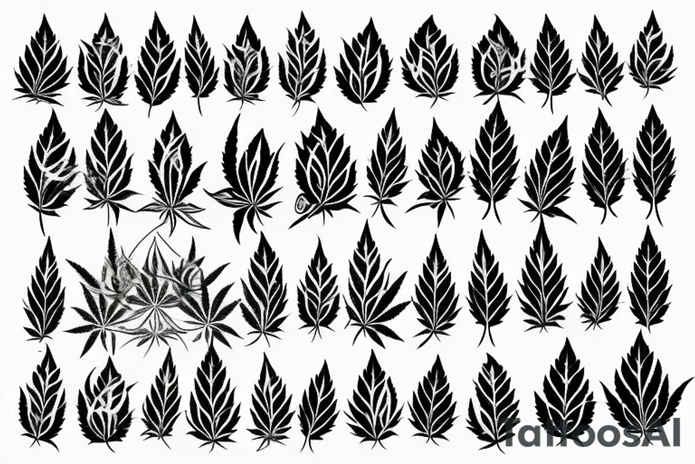 Cannabis leaf In smoke tattoo idea