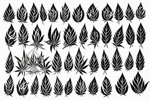 Cannabis leaf In smoke tattoo idea