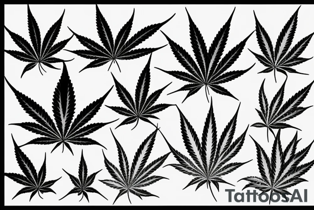 Cannabis leaf In smoke tattoo idea