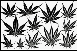 Cannabis leaf In smoke tattoo idea