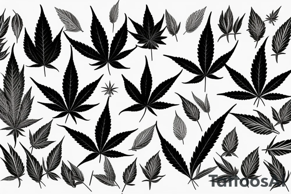Cannabis leaf tattoo idea