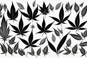 Cannabis leaf tattoo idea