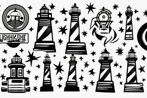Lighthouse in outer space tattoo idea