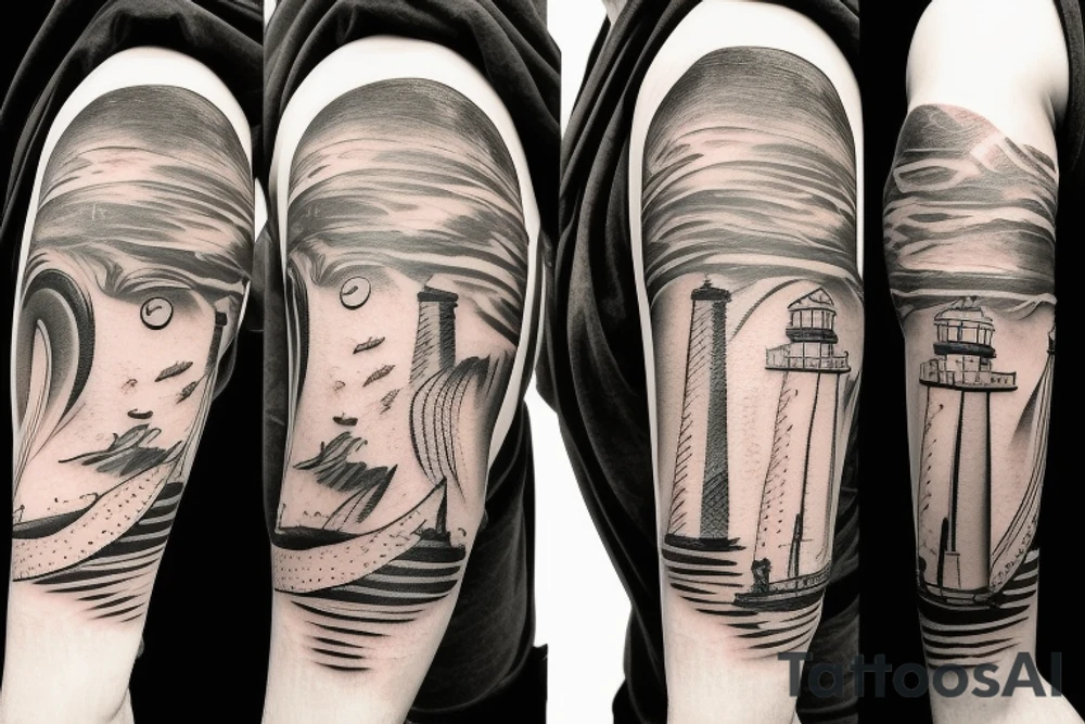 Lighthouse on Jupiter tattoo idea