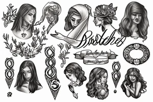 Symbols of biblical women tattoo idea