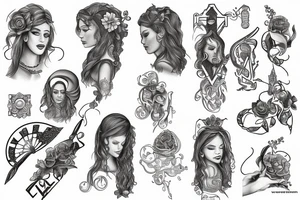 Symbols of biblical women tattoo idea