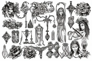 Symbols of bible women tattoo idea