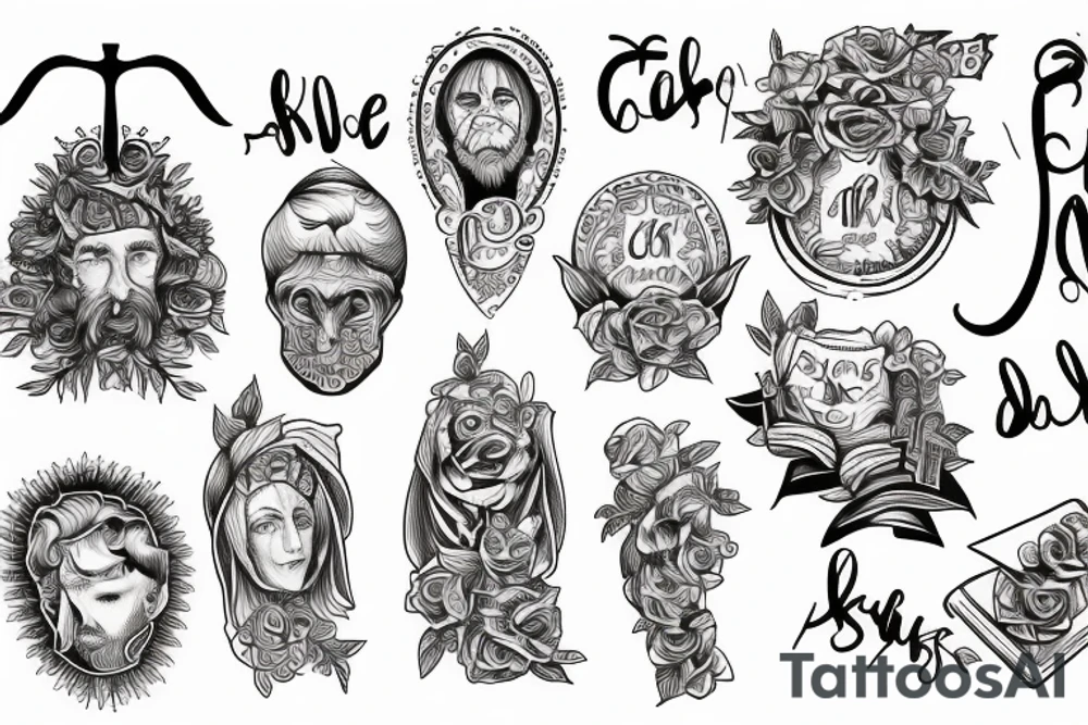 Symbols of bible women tattoo idea