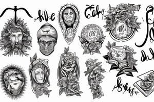 Symbols of bible women tattoo idea