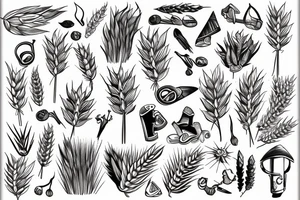 Wheat and cloth tattoo idea