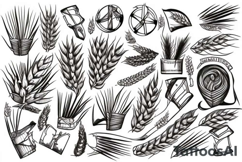 Wheat and cloth tattoo idea