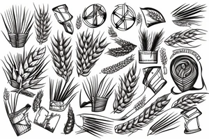 Wheat and cloth tattoo idea