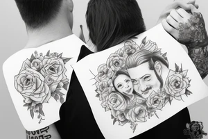 Father carrying daughter tattoo idea