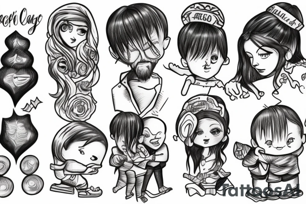 Father carrying daughter tattoo idea