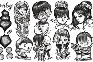 Father carrying daughter tattoo idea
