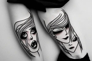 Distorted rage anime eyes tattoo idea