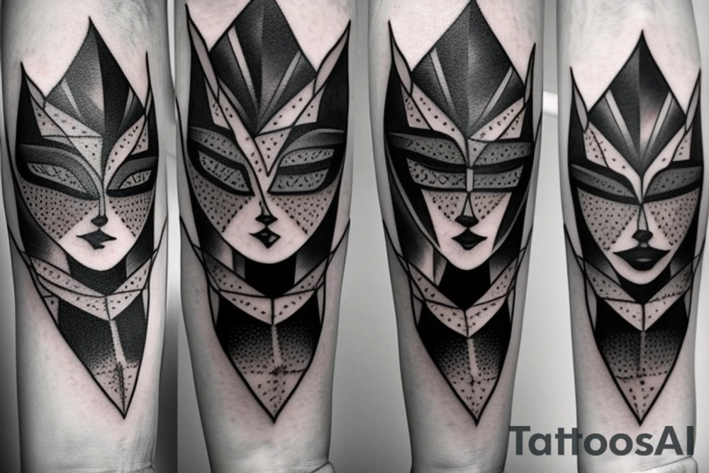 Row of sinister simplistic pointed eyes tattoo idea