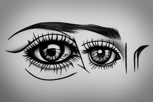 sinister simplistic pointed eye tattoo idea