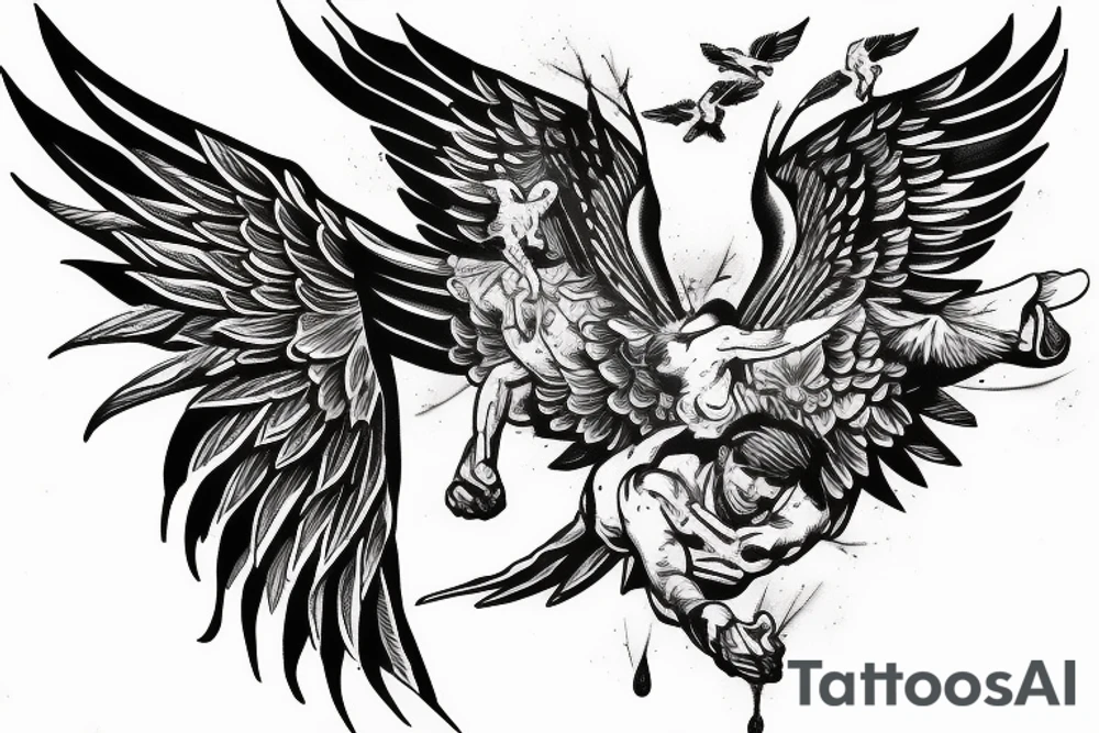 Falling Icarus Man Tattoo tattoo idea