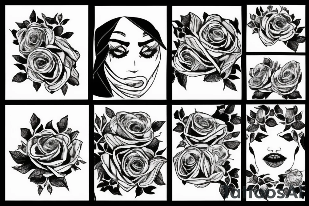 Roses With Veil tattoo idea