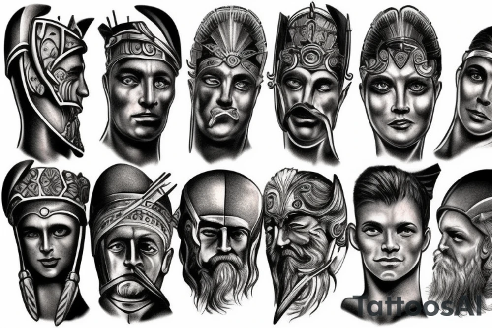 Greek Athens and Spartans tattoo idea