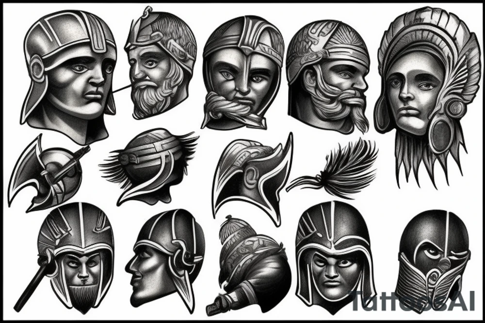 Greek Athens and Spartans tattoo idea