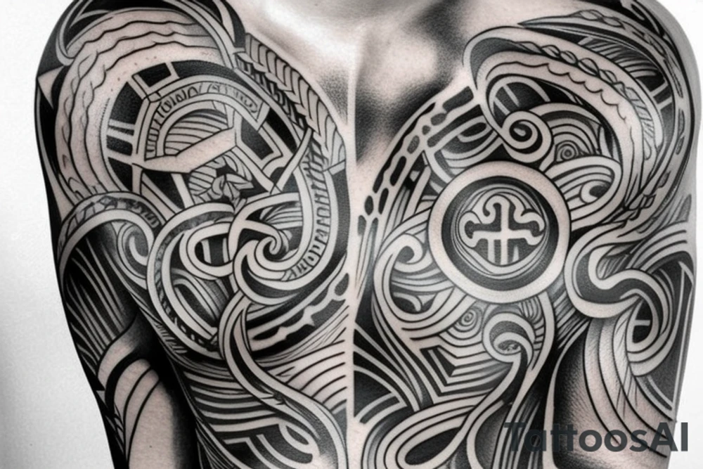 Greek tattoo. Chest tattoo tattoo idea