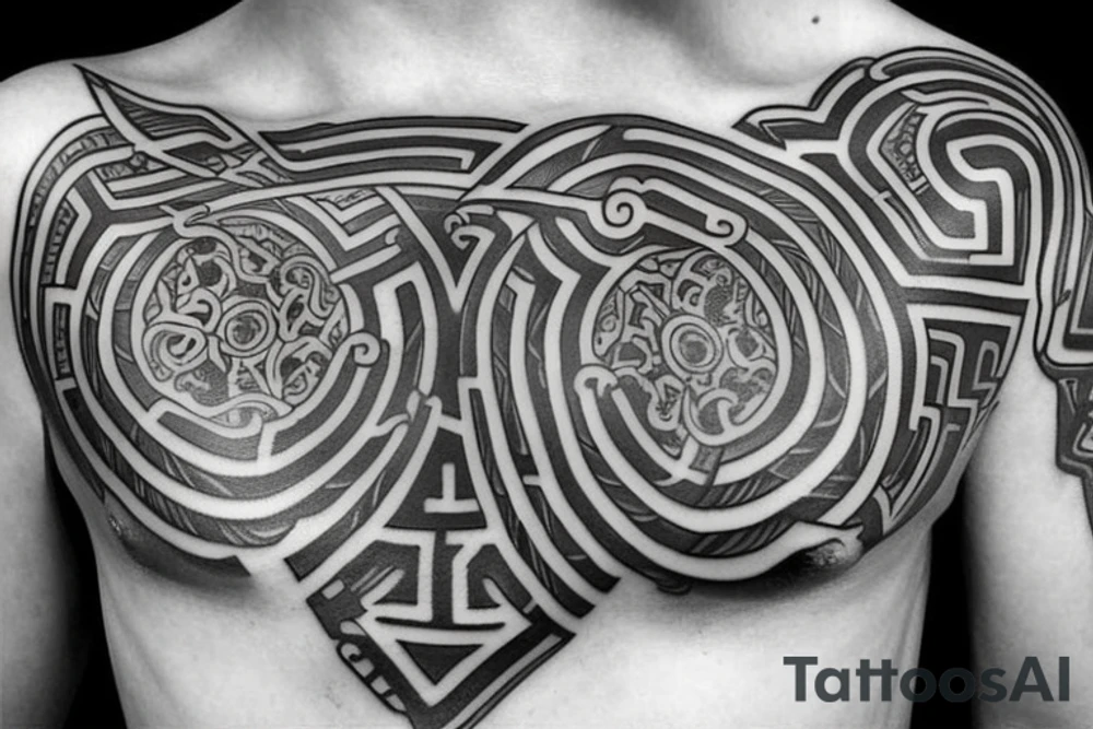 Greek tattoo. Chest tattoo tattoo idea