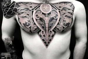 Roman tattoo. Half chest tattoo tattoo idea