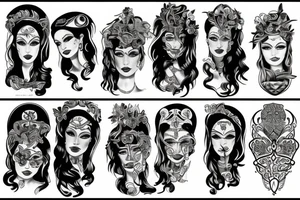 Portrait of Hera tattoo idea