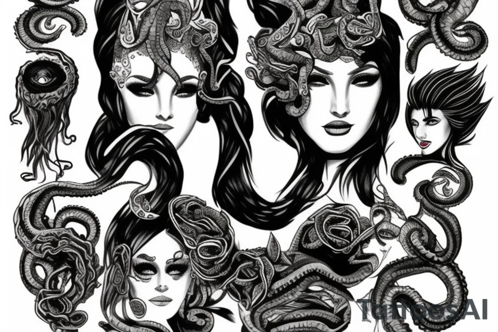 Portrait of Medusa tattoo idea