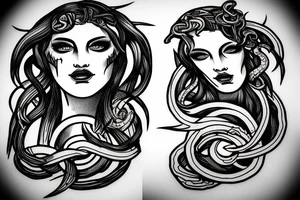 Portrait of Medusa grec styl tattoo idea