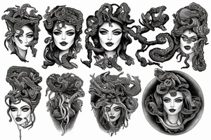 Portrait of Medusa grec styl tattoo idea