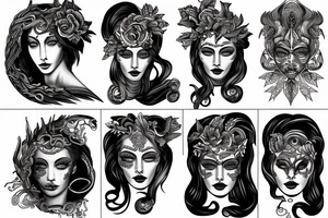 Portrait of Medusa grecque style tattoo idea