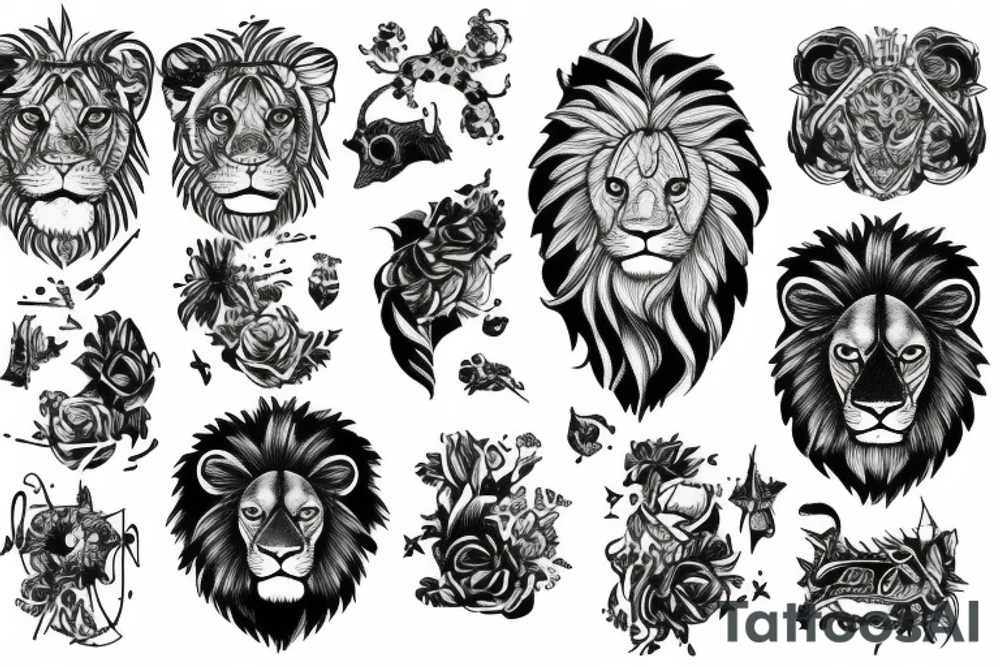 Héraclès killer of lion tattoo idea