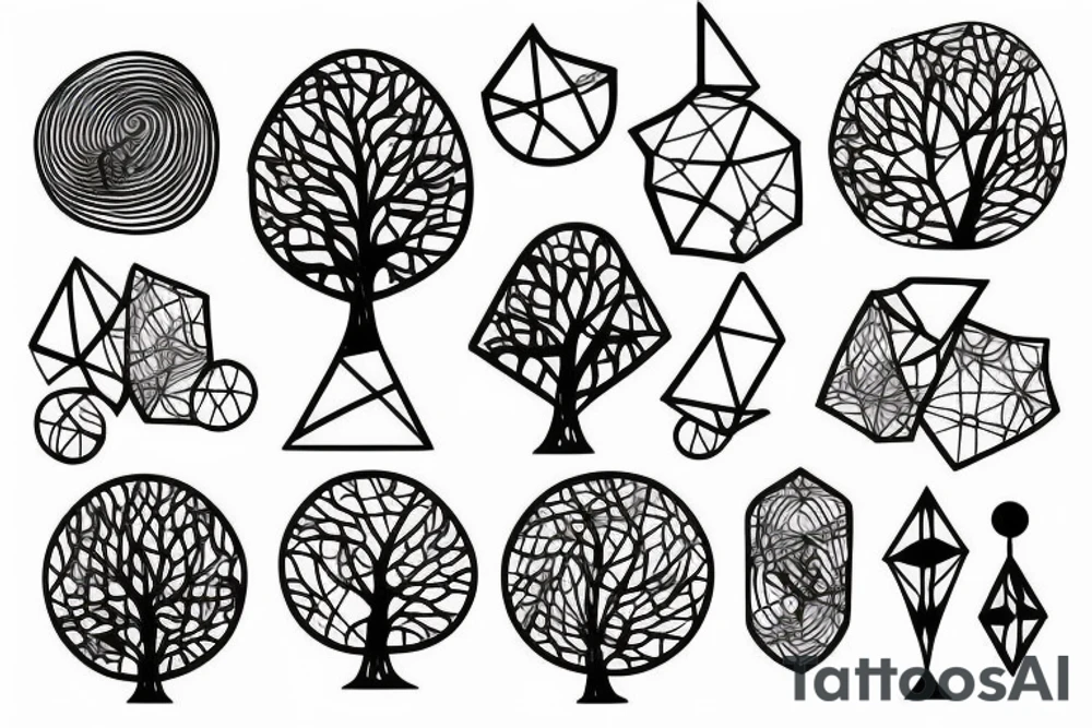 arbre geométrique tattoo idea