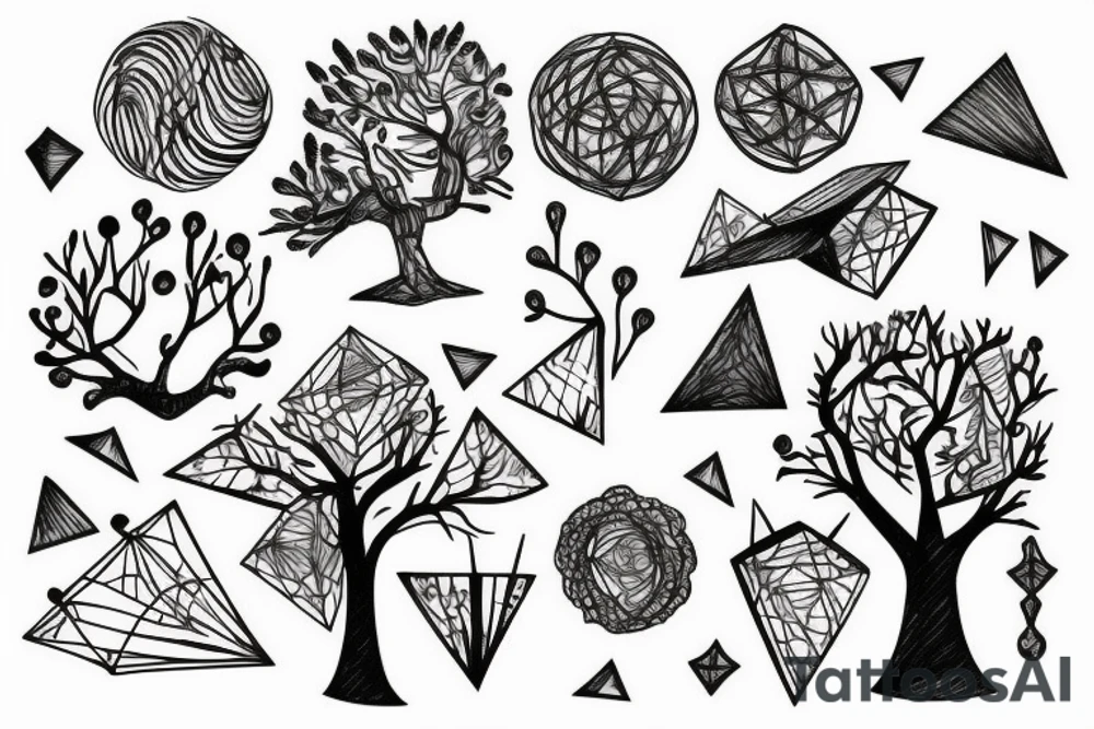 arbre geométrique tattoo idea