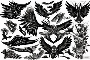 Black car with Wings tattoo idea