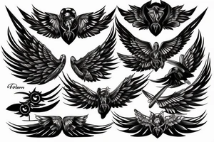 Black car with Wings tattoo idea