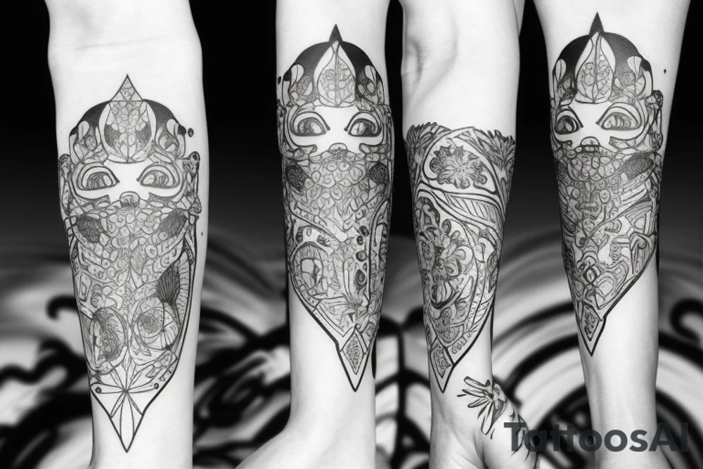 En kvinna som sitter på en Sten tattoo idea