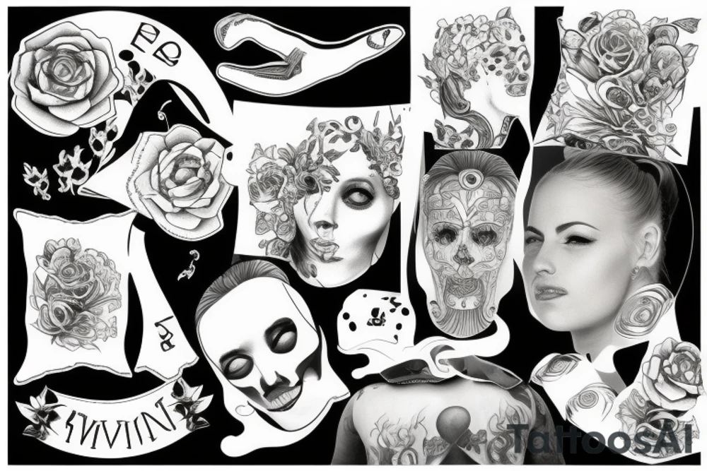 En kvinna som sitter på en Sten tattoo idea