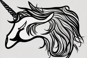 Single line unicorn tattoo idea