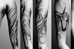 Single line unicorn tattoo idea