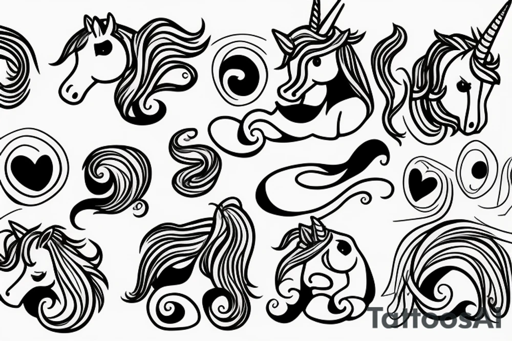 Single line unicorn tattoo idea