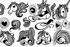 Single line unicorn tattoo idea