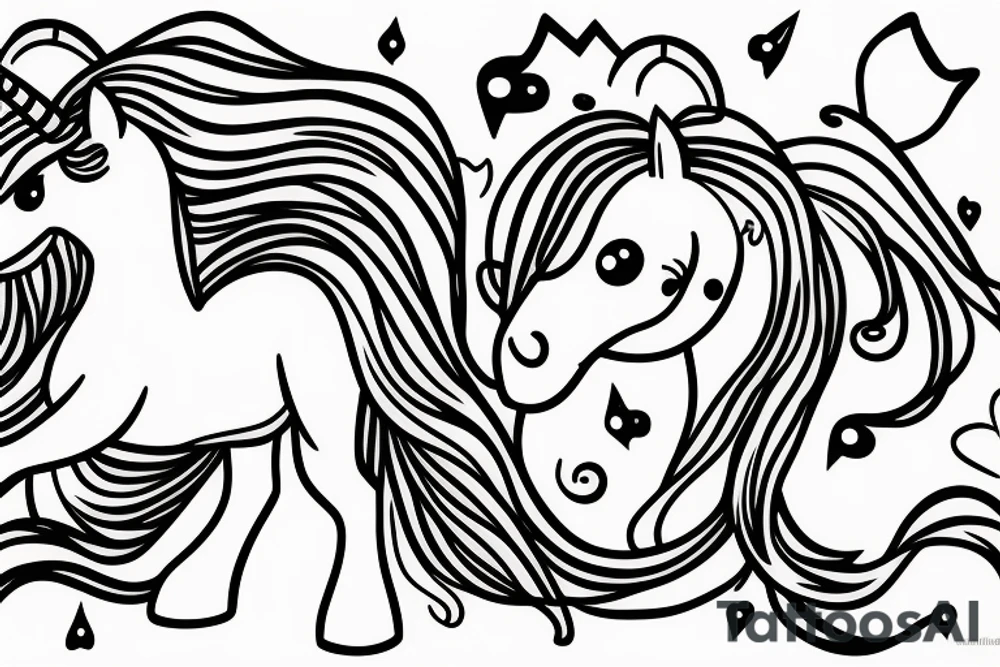 Single line unicorn tattoo idea