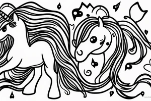 Single line unicorn tattoo idea