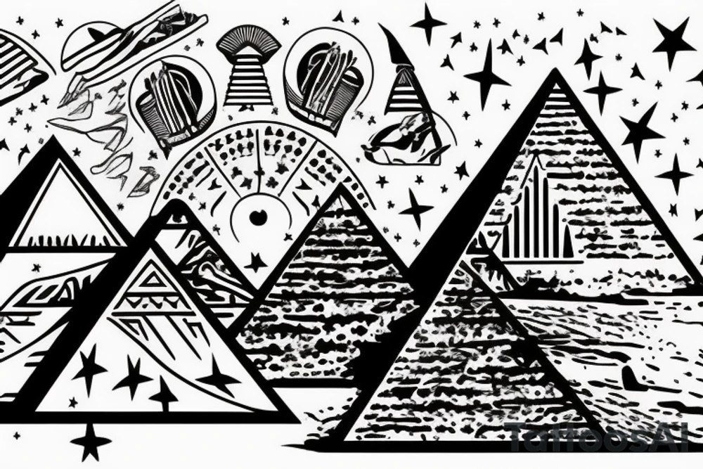 Egyptian Pyramids With Orion’s Belt On Top. The Alchemist tattoo idea